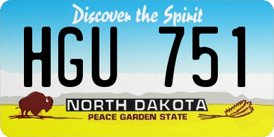 ND license plate HGU751