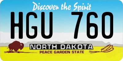 ND license plate HGU760