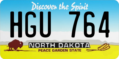 ND license plate HGU764
