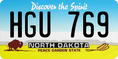 ND license plate HGU769