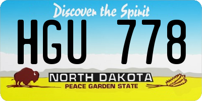 ND license plate HGU778