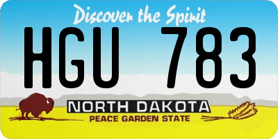 ND license plate HGU783