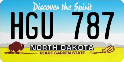ND license plate HGU787