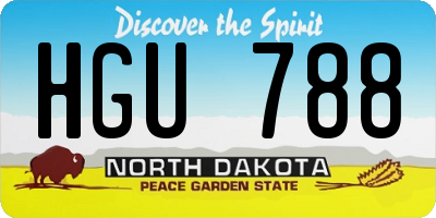 ND license plate HGU788