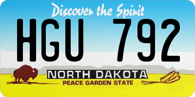 ND license plate HGU792