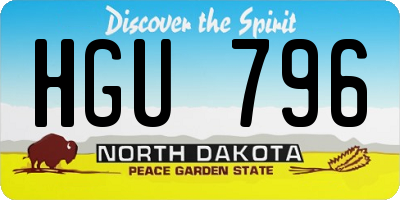 ND license plate HGU796