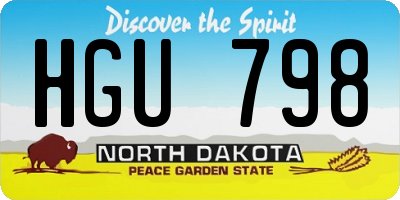 ND license plate HGU798
