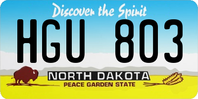 ND license plate HGU803