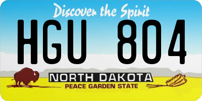 ND license plate HGU804