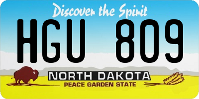 ND license plate HGU809
