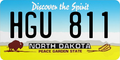 ND license plate HGU811