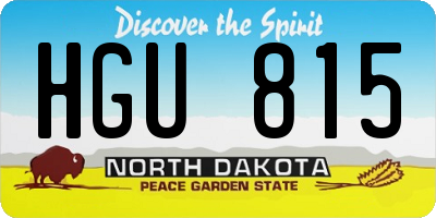 ND license plate HGU815