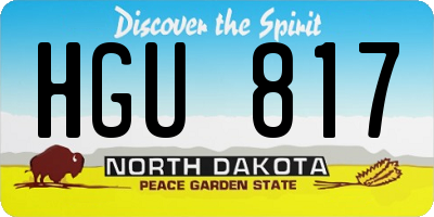 ND license plate HGU817