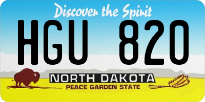 ND license plate HGU820