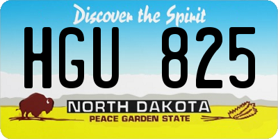 ND license plate HGU825