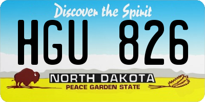 ND license plate HGU826