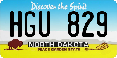 ND license plate HGU829