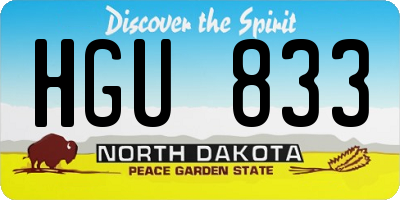 ND license plate HGU833