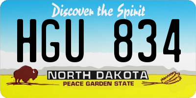 ND license plate HGU834