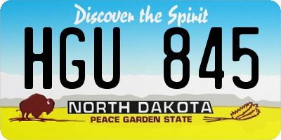 ND license plate HGU845