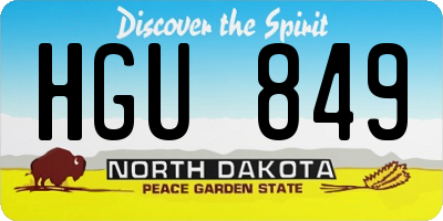 ND license plate HGU849