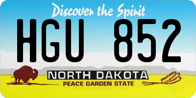 ND license plate HGU852