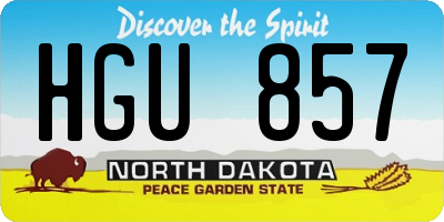 ND license plate HGU857