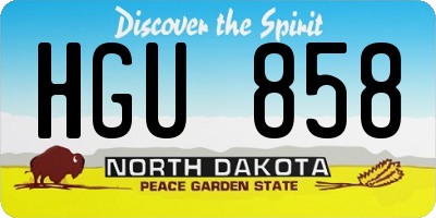 ND license plate HGU858