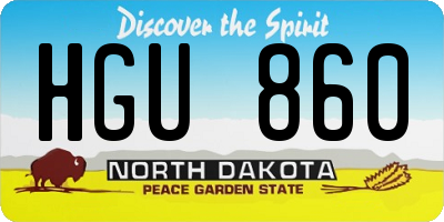 ND license plate HGU860