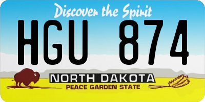 ND license plate HGU874
