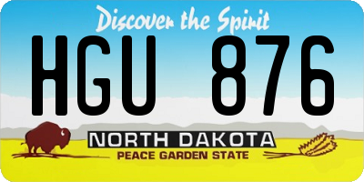 ND license plate HGU876