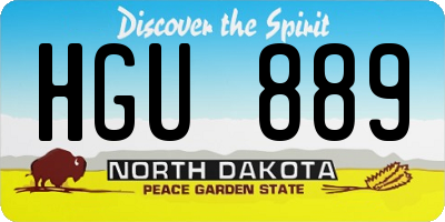 ND license plate HGU889