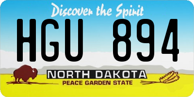 ND license plate HGU894