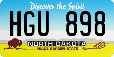 ND license plate HGU898