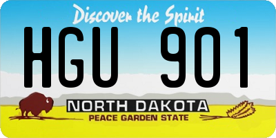 ND license plate HGU901