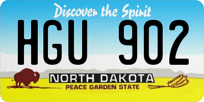 ND license plate HGU902