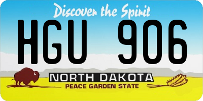 ND license plate HGU906
