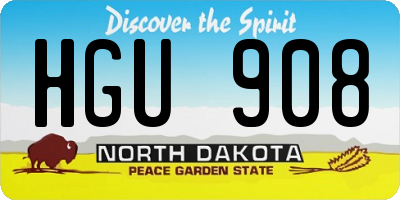 ND license plate HGU908