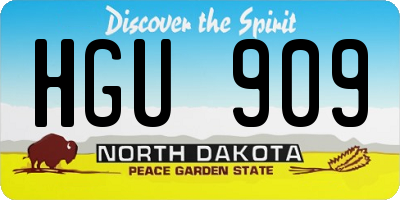 ND license plate HGU909