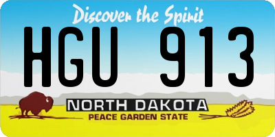 ND license plate HGU913