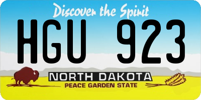 ND license plate HGU923