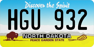 ND license plate HGU932