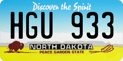 ND license plate HGU933