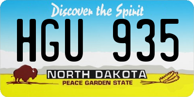 ND license plate HGU935