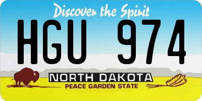ND license plate HGU974
