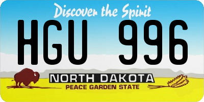 ND license plate HGU996
