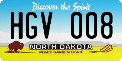 ND license plate HGV008
