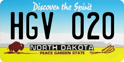 ND license plate HGV020