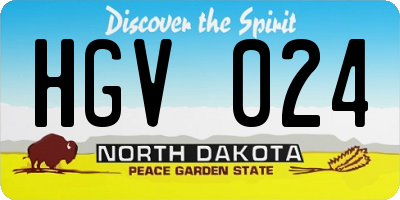 ND license plate HGV024