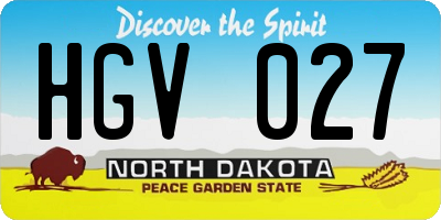 ND license plate HGV027